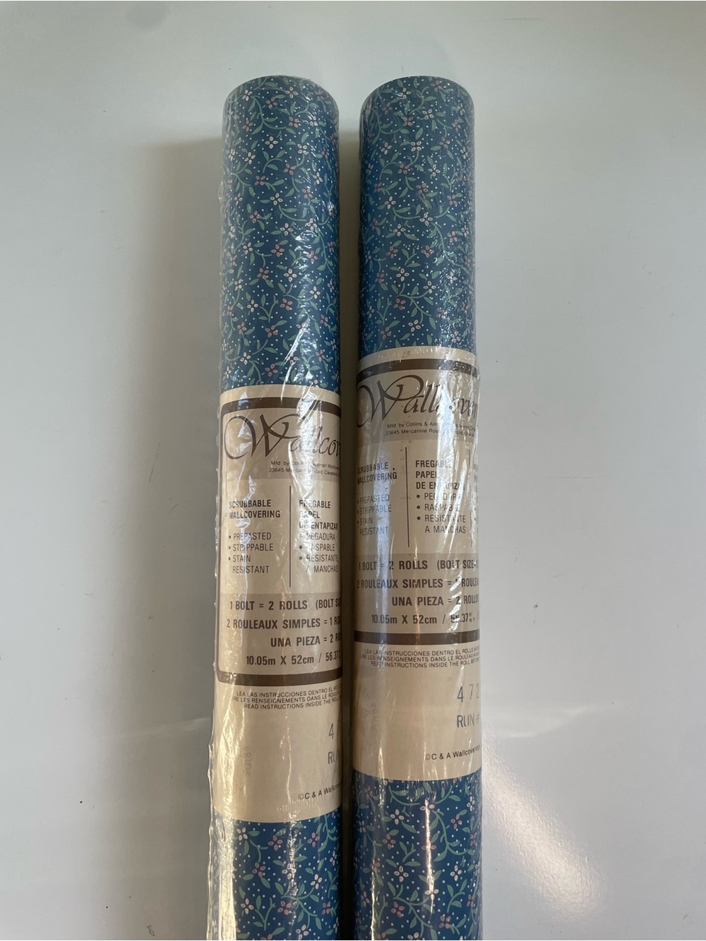 Vtg C&A Wall Coverings Wallpaper 2 Rolls Cottage Core Floral Country Grandma NOS